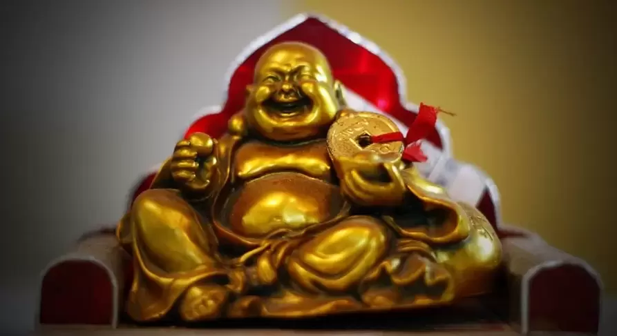 ádh mór amulet - ag gáire buddha